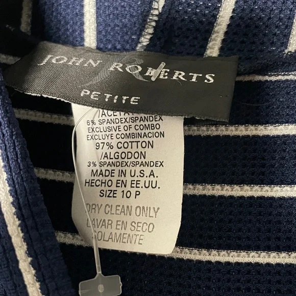 NWT John Roberts Sailor Striped Short Sleeve Hooded Belted Jumpsuit Vintage - Picture 4 of 7